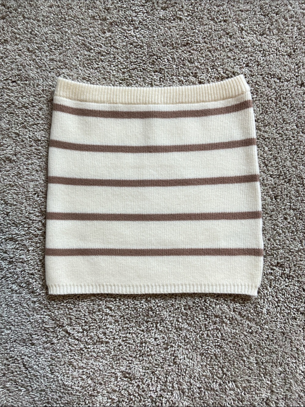 Double Zero • Striped Sweater Knit Cropped Tube Top
